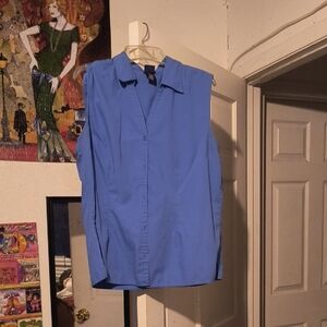 Basic Editions Blue Sleeveless Blouse